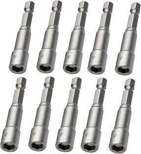 uptodatetools 10pcs Power Nut Driver Set 8mm Hex Shank Magnetic Quick Change Socket Nut Impact Driver Adapter