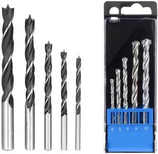 Kshivi Drill Bits Combo of 5 Pcs Masonry Drill Bit and 5 Pcs Wood Working Drill Bit Set for Hole in Wood and Concrete Pack Of 2
