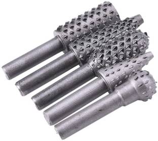 AS TOOL CENTER 5Pcs/Set High Speed Steel Burr Drill Bit Set Wood Carving Rasps for Shank Burs Tools Cutting Tool