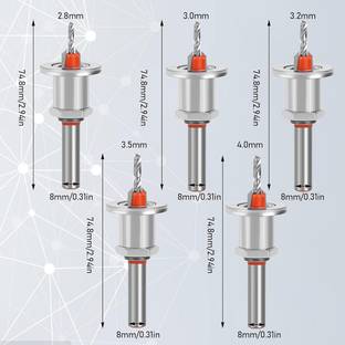 SERPLEX Woodworking Drill Bit Taper Drill Bit Counterbore Drill Bit Wood Working Tools 5Pcs Carbide Tipped 90Â° Countersink with Adjustable Low Friction Depth Stop Specialty Woodworking Bits