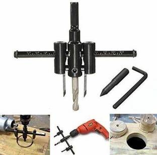 saysha Adjustable Metal Wood Circle Cutter Kit Hole Saw Drill Bit DIY Tool 30-120mm