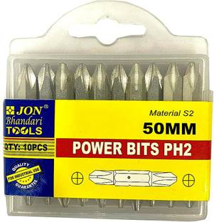 Jon Bhandari Tools PH2 Power Screw Driver Bits Magnetic Phillips Star 50mm (PACK OF 10) Screw Driver Drill Bit Set | magnetic drill Bit Set