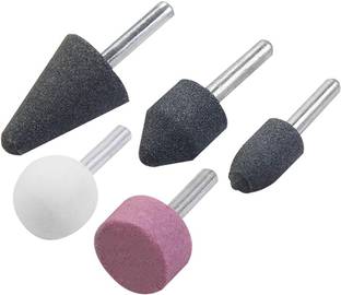 uptodateprouducts 5Pcs/Set Shank 6mm Mounted Stone Grinding Head Abrasive Dremel Rotary Tool Cutting Grinding Head Set For Drill Polishing Machine 5 Pc Stone Rotary Grinding Bits with 1/4 Inch Shank