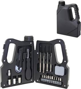 Calldrishe 22-Piece Tool Kit Electric Socket Screwdriver (Oil Can Shape, Medium) Household Hardware Toolbox Combination Tool Set