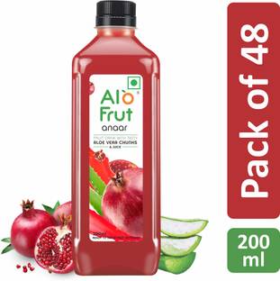 ALOFRUT Anaar Aloevera Chunks & Juice 200 ml | Ready to Serve Fruit Drink