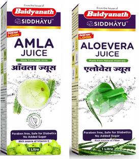Baidyanath Amla Juice 1L + Aloe Vera Juice 1L | No added Sugar, Vitamin C, Digestion