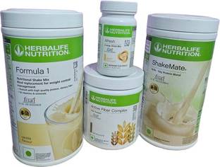 HERBALIFE F1-VANILLA,FIBER COMPLEX200GM,SHAKEMATE500,AFRESH GINGER ENERGY DRINK WEIGHT Nutrition Drink