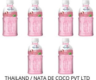 Mogu Mogu Lychee Juice with 25% NATA De Coco Energy Booster Drink Full of Fruit Fibres