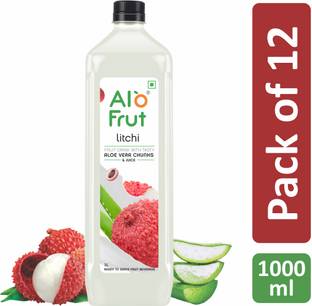 ALOFRUT Litchi Aloevera Chunks & Juice 1000mL | Ready to Serve Fruit Drink