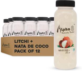ALPHA 8 Litchi Juice (12 x 200ml) Natural Energizer & Immunity Booster, Healthy Juice, Real Natural Taste
