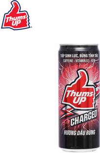 Thums Up Charged Energy Drink, Strawberry Flavour with Caffeine and Vitamin B3