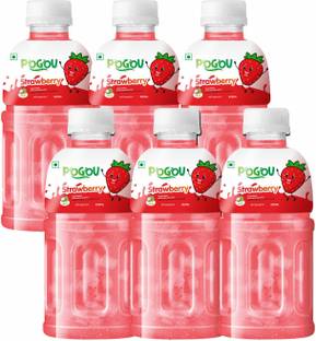 POGOU Strawberry juice with NATA De Coco | Energy Booster Drink | Real Natural Taste