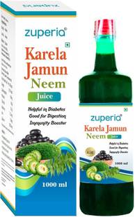 Zuperia Neem Karela Jamun Juice | Ayurvedic Immunity Booster | Regulates Sugar & Detox