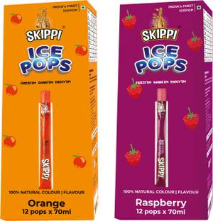 Skippi Ice Pops Raspberry and Orange Flavour