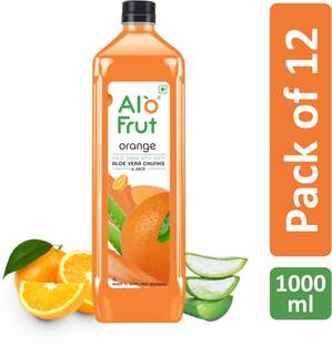 ALOFRUT Orange Aloevera Chunks & Juice 1000mL | Ready to Serve Fruit Drink