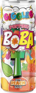 Abbie's Giggles Popping Boba Bubble Tea with Peach Juice Drink,