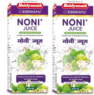 Baidyanath Noni Juice 500ml (Pack of 2) Sugar Free, Enriched with Ashwagandha and Garcinia