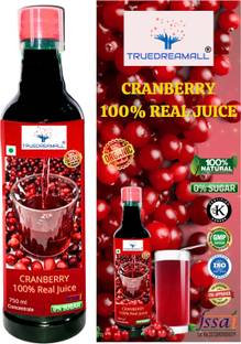 TRUEDREAMALL 100% Pure Cranberry Juice No Added Sugar (Great for UTIs, PCOS, Arthritis Pain, Heart, Liver)- Pure, Natural & Organic- Concentrate Juice