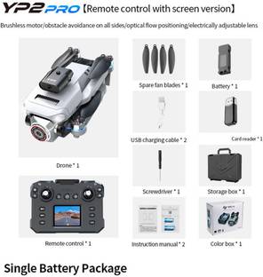 PICSTAR YP2 Pro Drone with Dual HD Camera, Screen Remote, Obstacle Avoidance 4 Drone