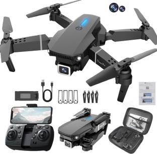 DRAVYA IMPEX 4k dual camera mini drone E88 Pro Foldable WiFi with FPV Live Video Drone