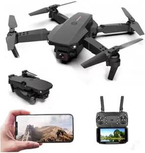 RECTITUDE E88 Pro Foldable Remote Control Drone Dual Camera Drone 720p Video, Wifi Fpv Drone