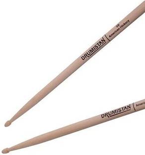 Drumistan Percussion American Hickory Single Pair Wood Tip Drum Sticks 5B Drumsticks
