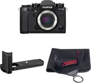 FUJIFILM X-T3withGripMHG-XT3andBLC-XT3CaseBK Mirrorless Camera X-T3 with metal hand Grip MHG-XT3 and BLC-XT3 Bottom Leather Case Black