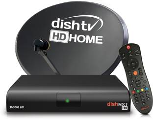 Dish TV HD Hindi Set Top Box DTH connection + Budget Delight 1 Month Pack & Fast Installation with Antenna.