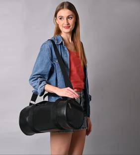 ArrowMax Leather Gym Bag Duffle Bag Carry Kit Bag For Men Women Travel