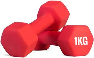 SRIDAYA Set of 1 Kg Neoprene Dumbbells for Men & Women (1kg x 2pcs = 2kg) (red) Fixed Weight Dumbbell