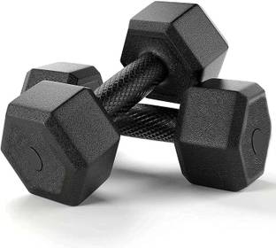 KSF Black PVC Hexa Dumbbell Set, 1 Pair Hex Dumbbells, Home Gym 5KG x 2PCS Fixed Weight Dumbbell