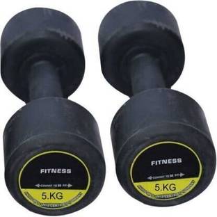 vnh Pair of (5Kg X 2) Rubber Fixed Weight Dumbbell
