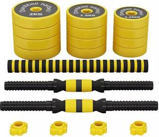 jumprfit 20kg Adjustable Dumbbells Barbell Set for Muscle Building With Resistance Band Adjustable Dumbbell