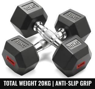 SLOVIC Dumbbells Set for Home Gym | 10 kg| Set of 2 Fixed Weight Dumbbell