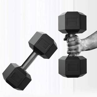 AMAN FIT PVC Set 5KG X 2 PCS, 1 Pair , Hex , Home Gym Fixed Weight Dumbbell