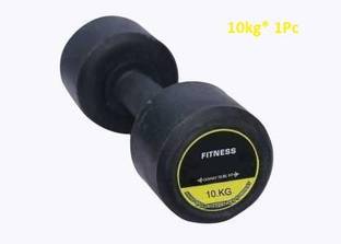 GYM KART (10Kg X Pc1) Exclusive Premium Quality Rubber Dumbbell Fixed Weight Dumbbell