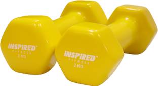 INSP 2KG Vinyl Dumbbells Set for Home Gym - Dumbbells 2KG - Fitness Hand Weights Fixed Weight Dumbbell