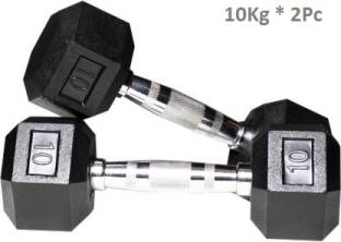 Sports Era Hexa Dumbbells Quality Rubber (10X2 =20kg) Set For Home Gym Workout Fixed Weight Dumbbell