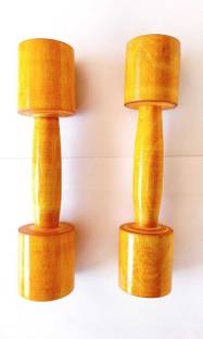 LADLA CREATION Wooden Dumbbells for PT | For Kids | For Warm Up Exercises | For Girls and Boys Fixed Weight Dumbbell