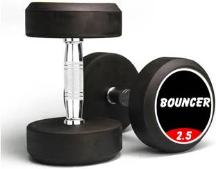 HouseOfCommon Pair of 2.5 Kg Rubber Coated Bouncer Dumbbells Panni hulk series Fixed Weight Dumbbell