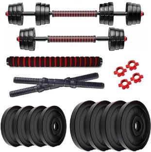 BodyFit 20KG (2KG X 4+3KG X 4) Dumbbell Set,Connector Rod, Combo Adjustable Gym Set Adjustable Dumbbell