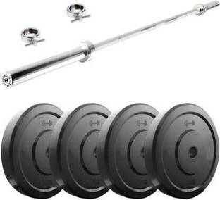 Brawl Nation 10 kg 2.5kg Each PVC 4 Plates With 3 Feet Straight Bar Adjustable Dumbbell