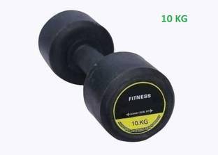 Fitness Kart Jumbo Ex Quality Rubber Dumbbell Set of (10 kg X 1Pc) Fixed Weight Dumbbell