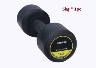 GYM KART Premium (5Kg X Pc1) Rubber Dumbbell Fixed Weight Dumbbell