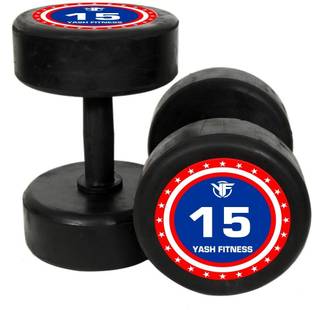 yash fitness 15 kg one pair Rubber Fixed Weight Dumbbell