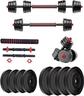FitFreaks 10 kg 10KG 3 in 1 Convertible & Barbell Home Gym Set Kit For Home Workout Home Gym Combo