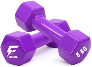 Fit Fusion Vinyl Dumbbells – Premium Grip, Anti-Slip & Durable for Home and Gym Fixed Weight Dumbbell