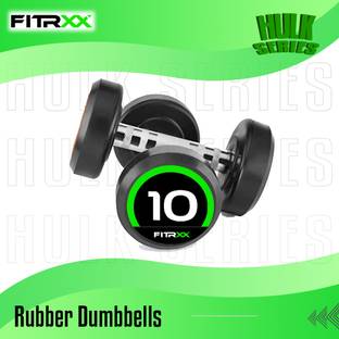 FITRXX Set Of 10KGX2 High Quality Rubber Professional Bouncer Fixed Weight Dumbbell