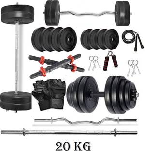 BAPTIZO 20 KG PVC Dumbbell Home Gym Set Adjustable Dumbbell