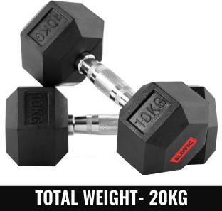 SLOVIC Dumbbells Set for Home Gym | 10 kg| Set of 2 Fixed Weight Dumbbell